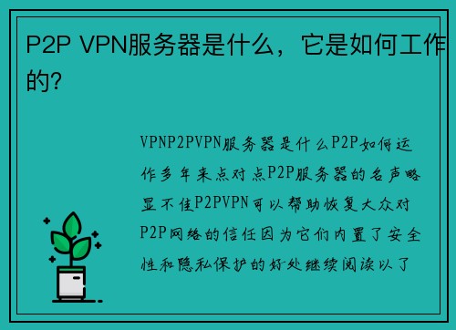 P2P VPN服务器是什么，它是如何工作的？